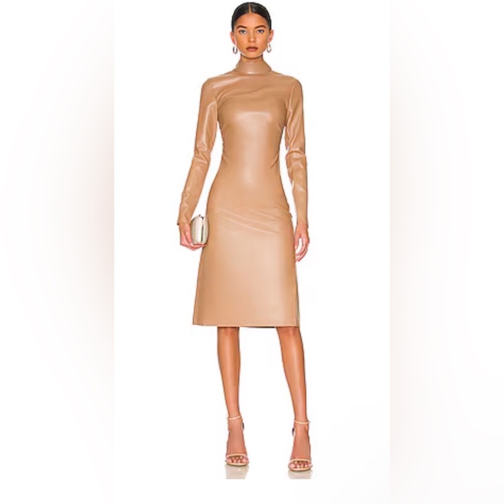Chic Long Sleeve Tan Dress